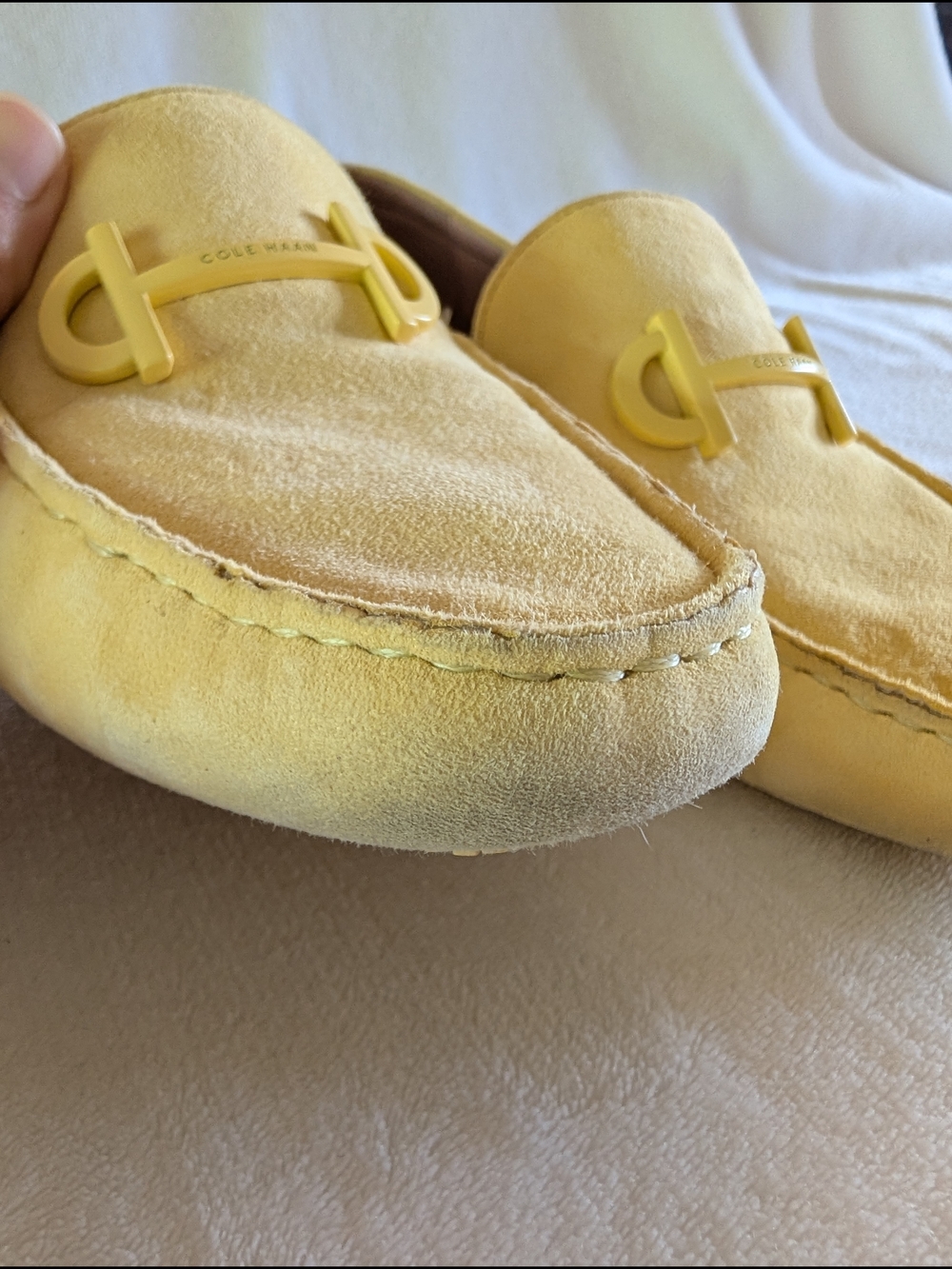 Cole Haan Women’s Yellow Suede Moccasin Loafers - Picture 6 of 10